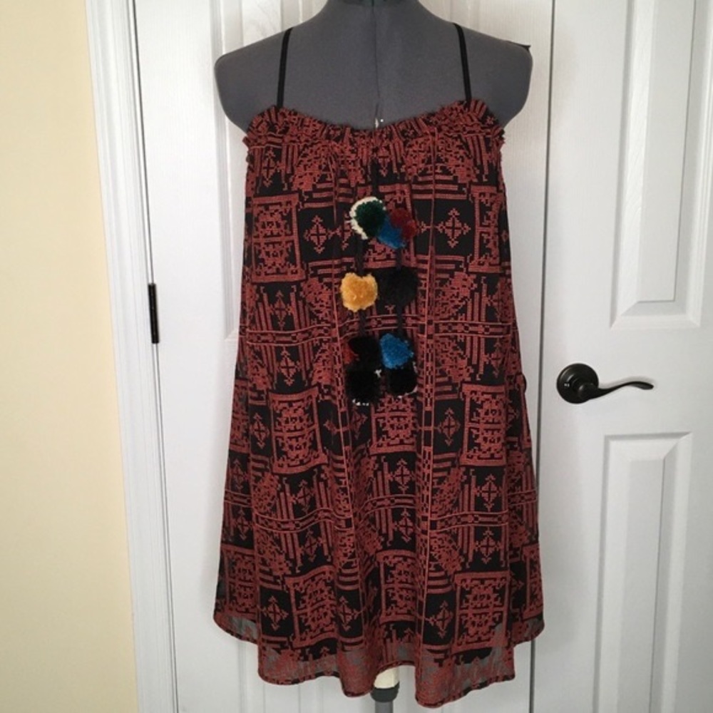 Red Carter Pom Pom Festival Dress